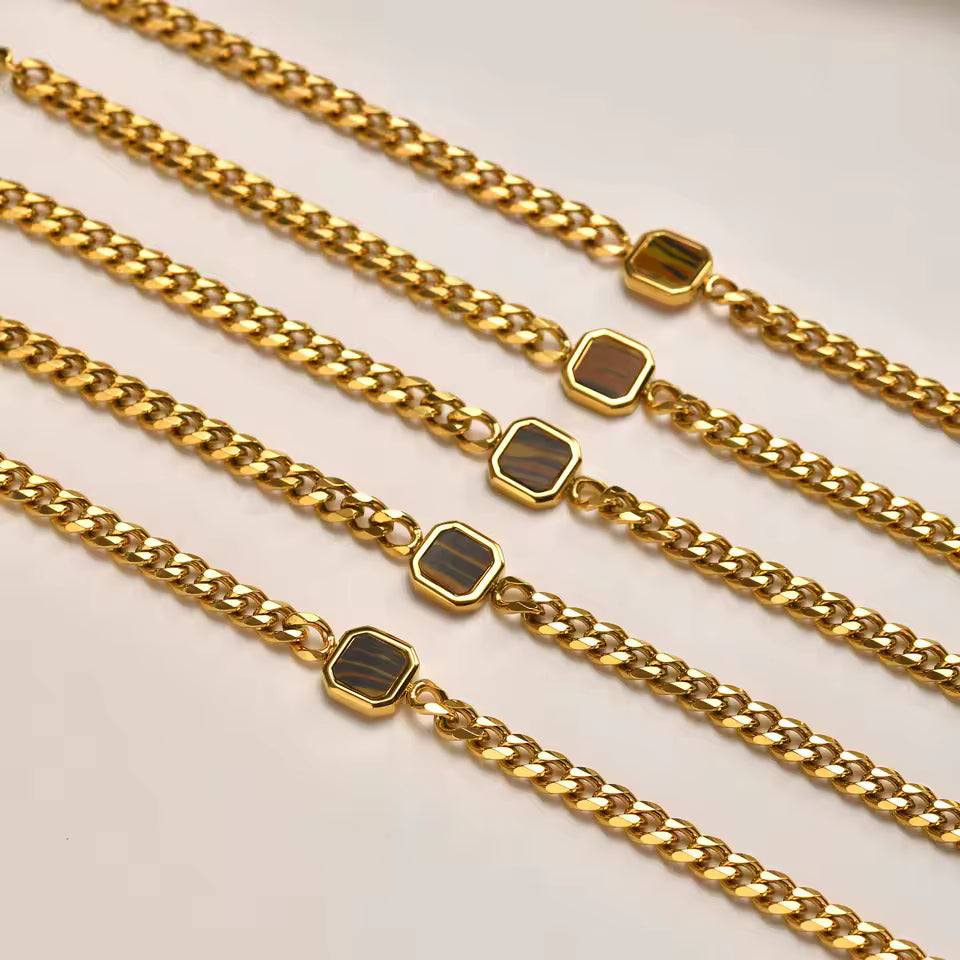 Elegant Gold Bracelet with Black Accent